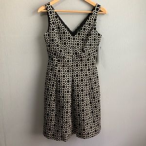 NWT LRL dress gold and black fit and flare 6P.